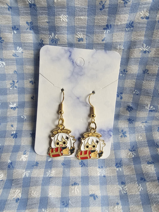 Genshin Impact Inspired Paimon Kawaii Earrings