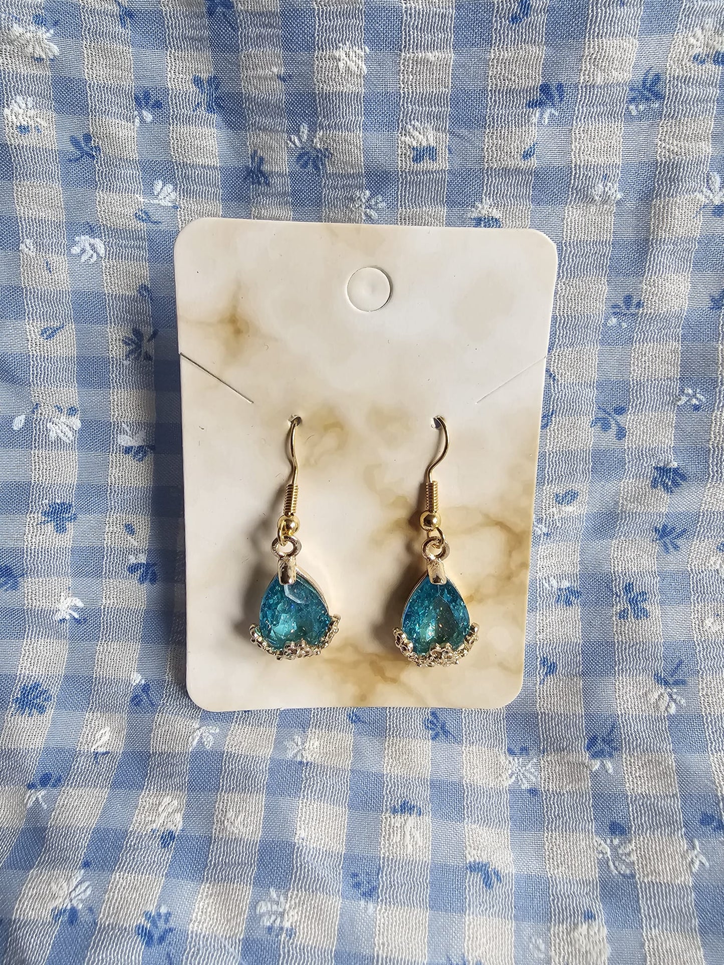 Kawaii Blue Crystal Earrings