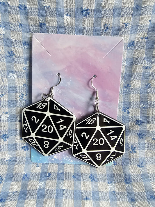 DND Inspired D20 Earrings