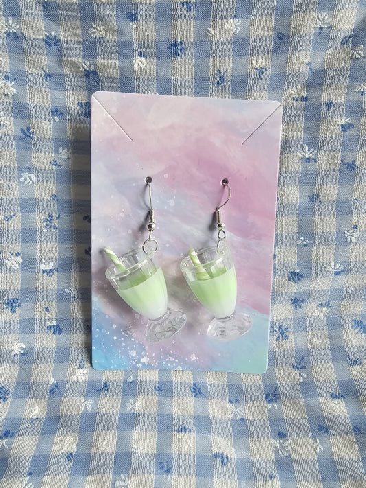 Kawaii Pastel Milkshake Earrings, Various Colours