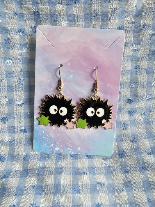 Kawaii Anime Soot Sprite Inspired Earrings