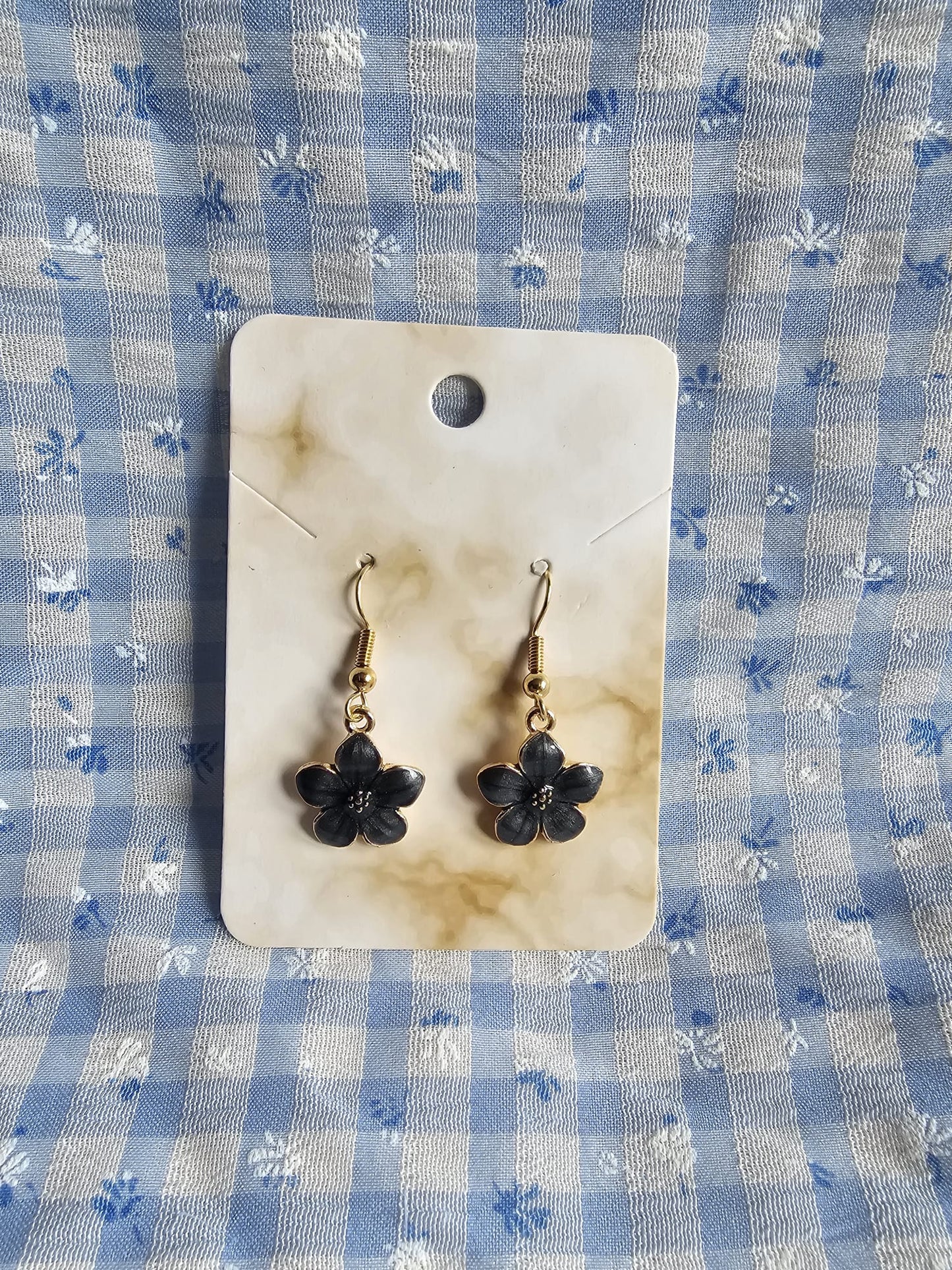 Kawaii Black Sakura Style Flower Earrings